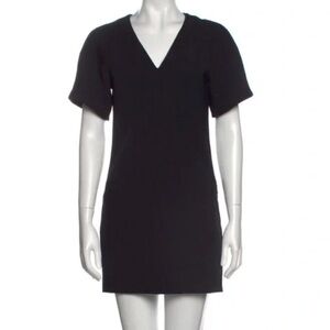 HELMUT LANG 2 structured short sleeve mini v neck